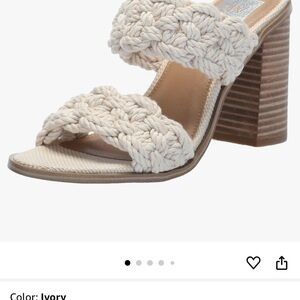 Dolce Vita Ivory Braided Block Heel Sandals